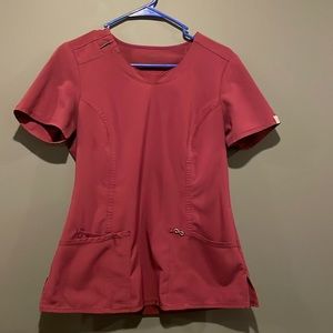 Cherokee infinity small maroon scrub top